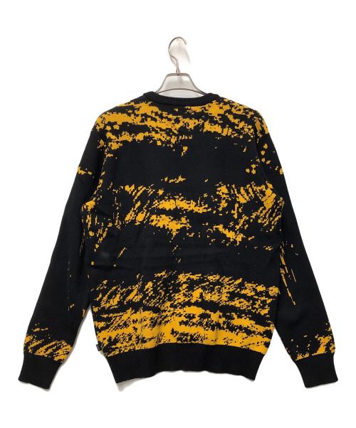 HUF（ハフ）HUF (ハフ) 厚手ニット ブラック×イエロー サイズ:Mの古着・服飾アイテム