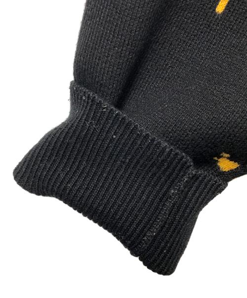 HUF（ハフ）HUF (ハフ) 厚手ニット ブラック×イエロー サイズ:Mの古着・服飾アイテム