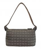 COACHコーチ）の古着「ミニシグネチャーハンドバッグ」｜グレー×ブラック