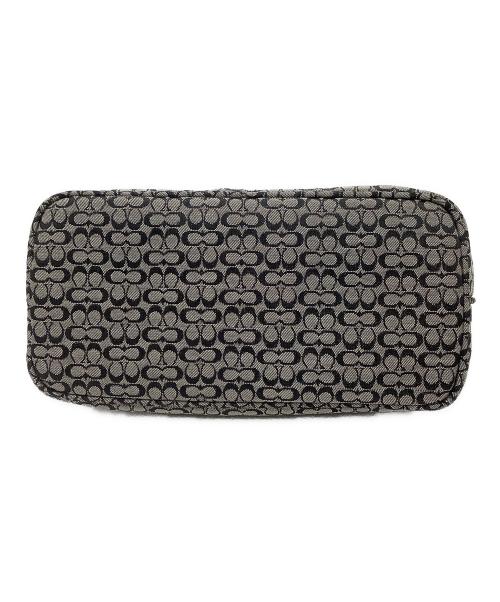 COACH（コーチ）COACH (コーチ) ミニシグネチャーハンドバッグ グレー×ブラックの古着・服飾アイテム