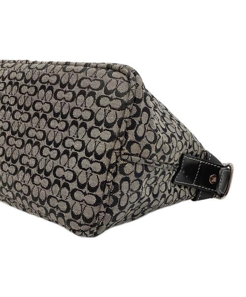 COACH（コーチ）COACH (コーチ) ミニシグネチャーハンドバッグ グレー×ブラックの古着・服飾アイテム