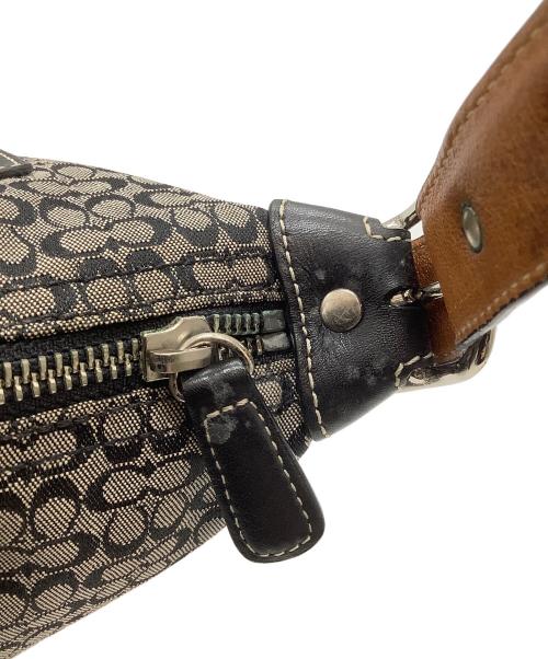 COACH（コーチ）COACH (コーチ) ミニシグネチャーハンドバッグ グレー×ブラックの古着・服飾アイテム