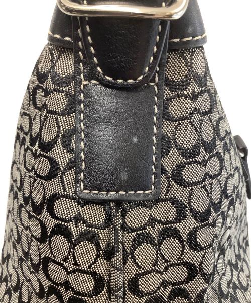 COACH（コーチ）COACH (コーチ) ミニシグネチャーハンドバッグ グレー×ブラックの古着・服飾アイテム