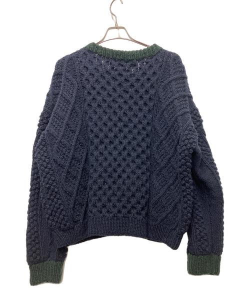 JOURNAL STANDARD（ジャーナルスタンダード）JOURNAL STANDARD (ジャーナルスタンダード) 厚手カーディガン ネイビー×グリーン サイズ:FREEの古着・服飾アイテム