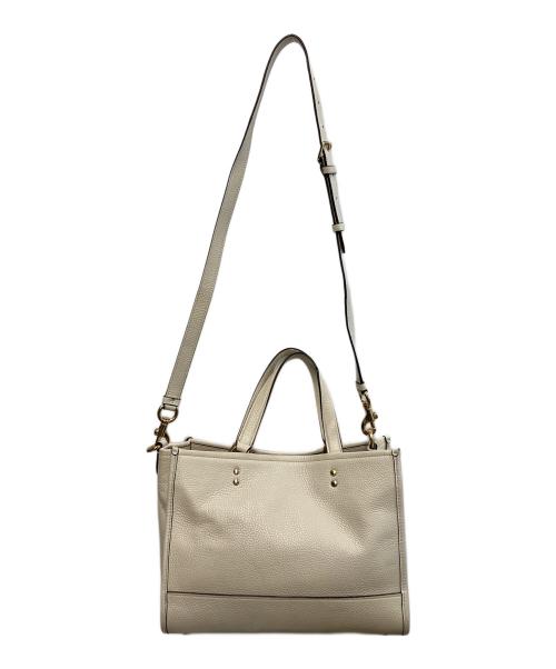 COACH（コーチ）COACH (コーチ) キャリーオールウィズ パッチ　2WAYトートバッグ アイボリー×ブラウンの古着・服飾アイテム