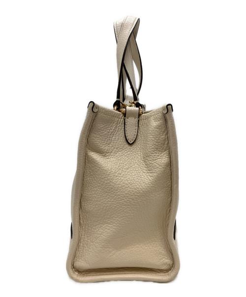 COACH（コーチ）COACH (コーチ) キャリーオールウィズ パッチ　2WAYトートバッグ アイボリー×ブラウンの古着・服飾アイテム