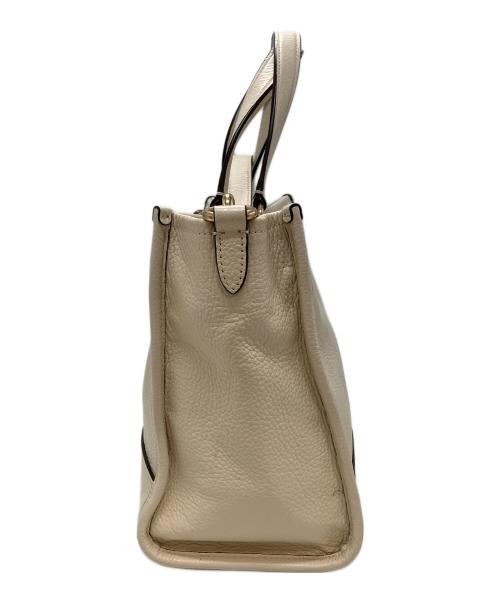 COACH（コーチ）COACH (コーチ) キャリーオールウィズ パッチ　2WAYトートバッグ アイボリー×ブラウンの古着・服飾アイテム