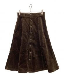 POLO RALPH LAUREN（ポロ・ラルフローレン）の古着「コーデュロイAラインスカート」｜ブラウン
