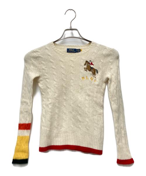 POLO RALPH LAUREN（ポロ・ラルフローレン）POLO RALPH LAUREN (ポロ・ラルフローレン) 厚手ニット アイボリー サイズ:XSの古着・服飾アイテム