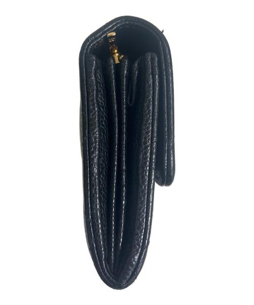 CHANEL（シャネル）CHANEL (シャネル) キャビアスキン クラシック ロング フラップウォレット ブラックの古着・服飾アイテム