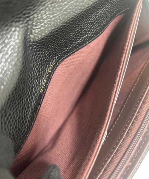 CHANEL（シャネル）CHANEL (シャネル) キャビアスキン クラシック ロング フラップウォレット ブラックの古着・服飾アイテム