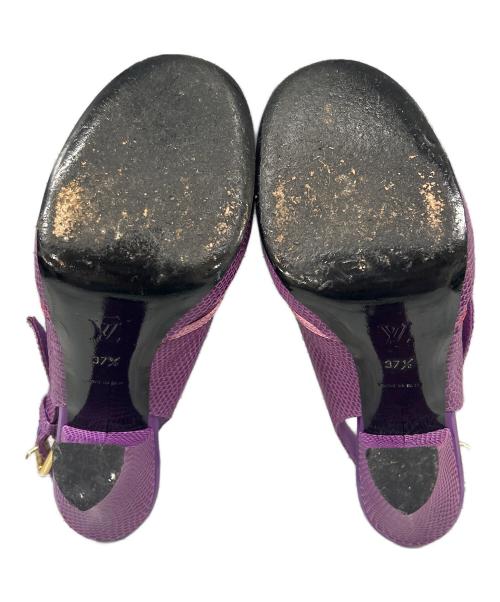 LOUIS VUITTON（ルイ ヴィトン）LOUIS VUITTON (ルイ ヴィトン) リザードサンダル パープル×レッド サイズ:37 1/2の古着・服飾アイテム