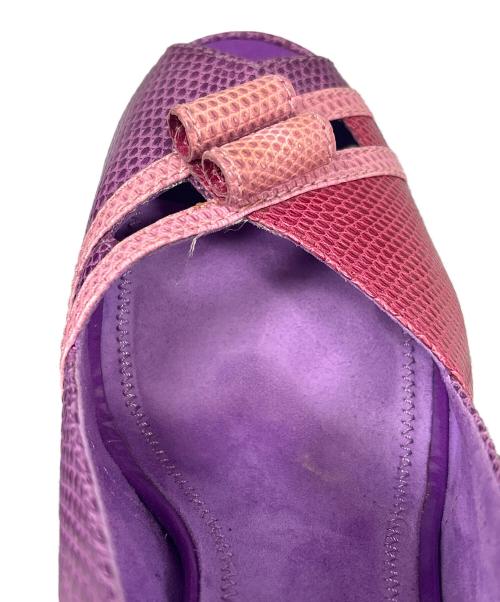 LOUIS VUITTON（ルイ ヴィトン）LOUIS VUITTON (ルイ ヴィトン) リザードサンダル パープル×レッド サイズ:37 1/2の古着・服飾アイテム