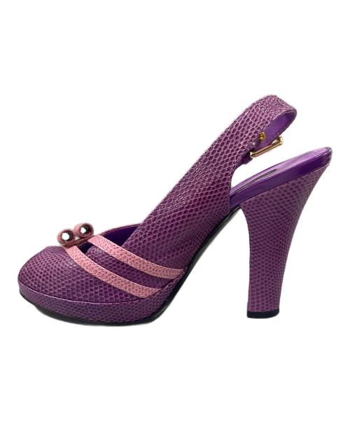 LOUIS VUITTON（ルイ ヴィトン）LOUIS VUITTON (ルイ ヴィトン) リザードサンダル パープル×レッド サイズ:37 1/2の古着・服飾アイテム