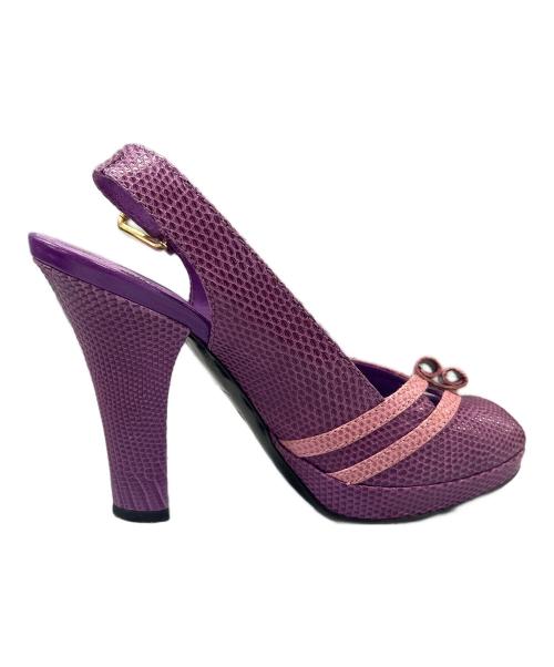 LOUIS VUITTON（ルイ ヴィトン）LOUIS VUITTON (ルイ ヴィトン) リザードサンダル パープル×レッド サイズ:37 1/2の古着・服飾アイテム