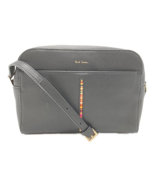 PAUL SMITH（ポールスミス）PAUL SMITH (ポールスミス) クロスオーバーストライプショルダーバッグ ブラックの古着・服飾アイテム