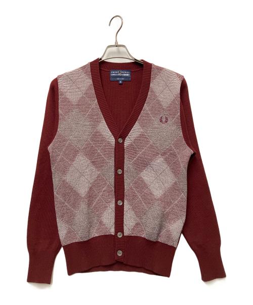 FRED PERRY（フレッドペリー）FRED PERRY (フレッドペリー) COMME des GARCONS SHIRT (コムデギャルソンシャツ) 薄手カーディガン ボルドー サイズ:Sの古着・服飾アイテム