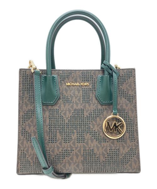 MICHAEL KORS（マイケル・コース）MICHAEL KORS (マイケル・コース) 2WAYショルダーバッグ ブラウン×ダークグリーンの古着・服飾アイテム