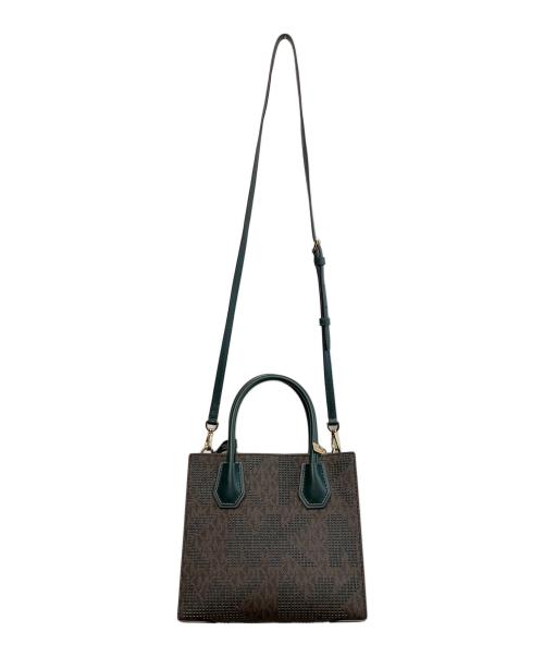 MICHAEL KORS（マイケル・コース）MICHAEL KORS (マイケル・コース) 2WAYショルダーバッグ ブラウン×ダークグリーンの古着・服飾アイテム