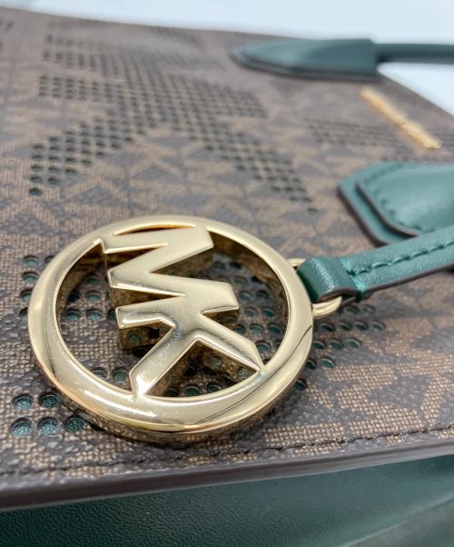 MICHAEL KORS（マイケル・コース）MICHAEL KORS (マイケル・コース) 2WAYショルダーバッグ ブラウン×ダークグリーンの古着・服飾アイテム