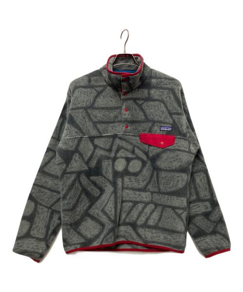 Patagonia（パタゴニア）Patagonia (パタゴニア) ライトウェイト シンチラスナップT グレー×レッド サイズ:Mの古着・服飾アイテム