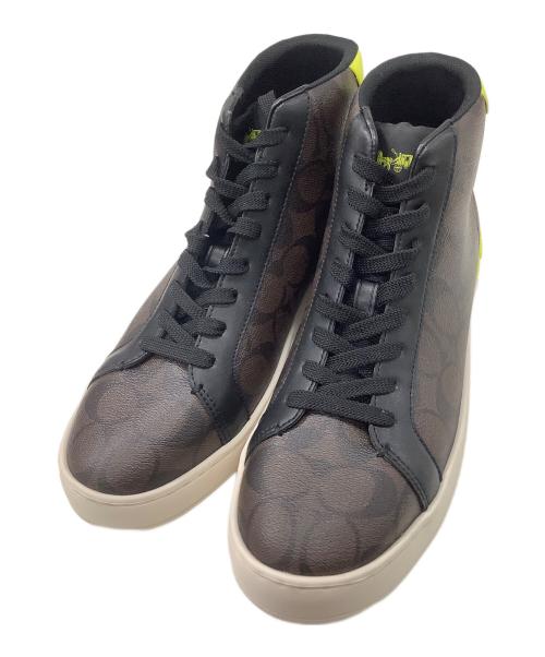 COACH（コーチ）COACH (コーチ) クリップ ハイ トップ スニーカー・シグネチャー キャンバス ブラウン サイズ:27の古着・服飾アイテム