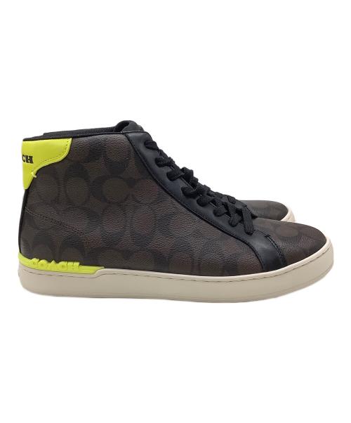 COACH（コーチ）COACH (コーチ) クリップ ハイ トップ スニーカー・シグネチャー キャンバス ブラウン サイズ:27の古着・服飾アイテム