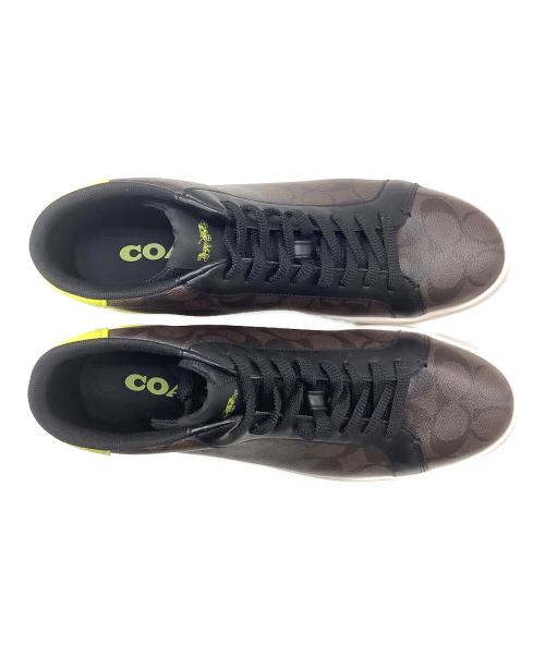 COACH（コーチ）COACH (コーチ) クリップ ハイ トップ スニーカー・シグネチャー キャンバス ブラウン サイズ:27の古着・服飾アイテム