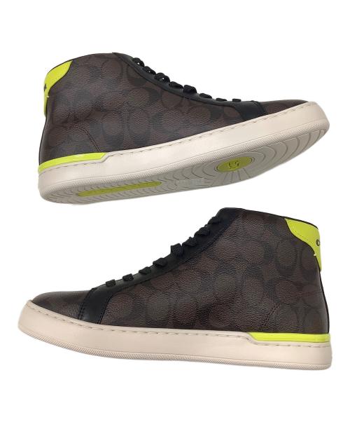 COACH（コーチ）COACH (コーチ) クリップ ハイ トップ スニーカー・シグネチャー キャンバス ブラウン サイズ:27の古着・服飾アイテム