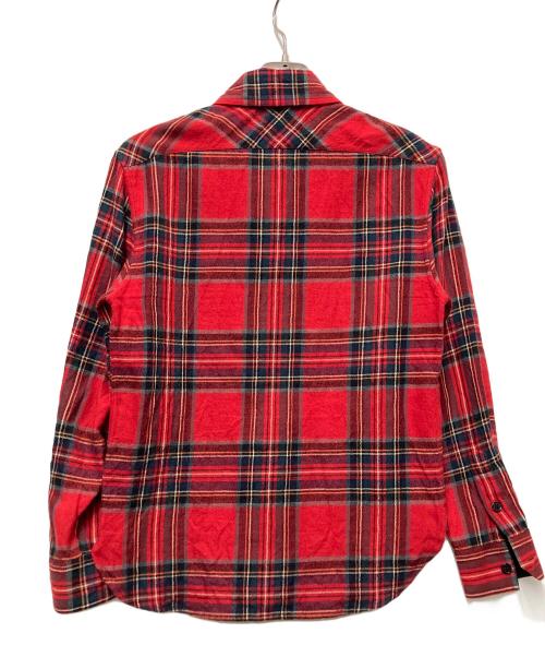 Saint Laurent Paris（サンローランパリ）Saint Laurent Paris (サンローランパリ) 長袖シャツ レッド×ネイビー サイズ:37の古着・服飾アイテム