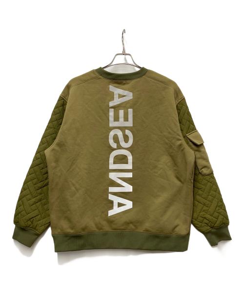 WIND AND SEA（ウィンダンシー）WIND AND SEA (ウィンダンシー) キルティングクルーネックスウェット カーキ サイズ:Mの古着・服飾アイテム