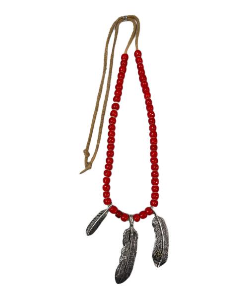 -（-）- (-) フェザートップ ネックレス レッドの古着・服飾アイテム