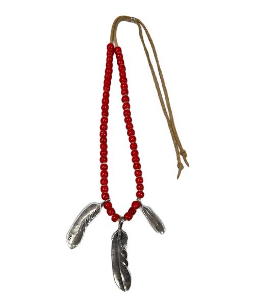 -（-）- (-) フェザートップ ネックレス レッドの古着・服飾アイテム