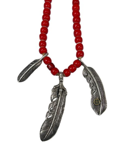 -（-）- (-) フェザートップ ネックレス レッドの古着・服飾アイテム