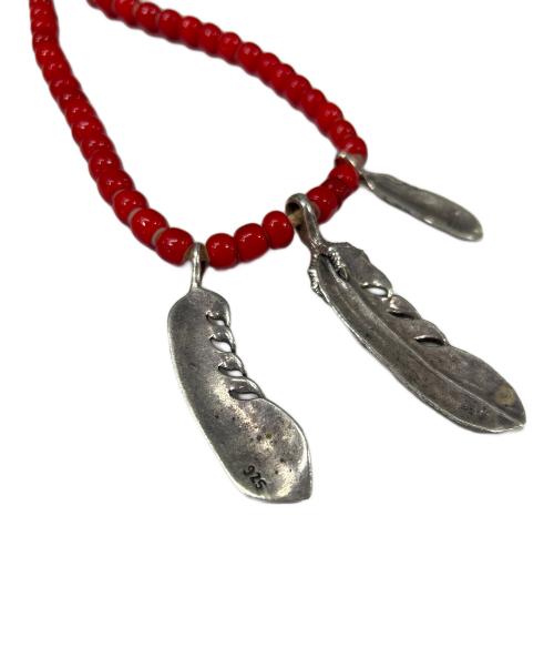 -（-）- (-) フェザートップ ネックレス レッドの古着・服飾アイテム