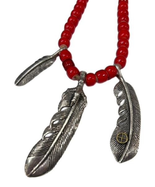 -（-）- (-) フェザートップ ネックレス レッドの古着・服飾アイテム