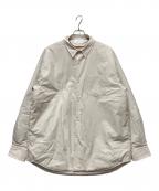 miffewミフュー）の古着「OVER DOWN SHIRTS」｜ベージュ