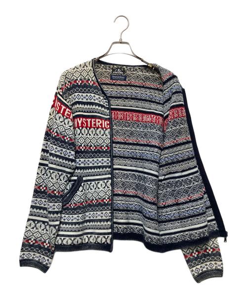 Hysteric Glamour（ヒステリックグラマー）Hysteric Glamour (ヒステリックグラマー) 厚手ニット ホワイト×ネイビー サイズ:Mの古着・服飾アイテム