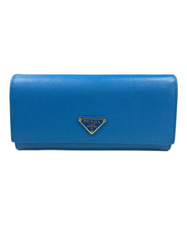 中古・古着通販】PRADA (プラダ) サティアーノ 長財布 ブルー