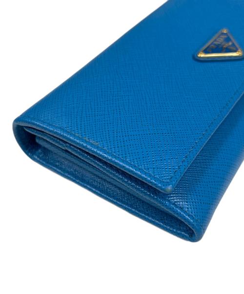 PRADA（プラダ）PRADA (プラダ) サティアーノ 長財布 ブルーの古着・服飾アイテム