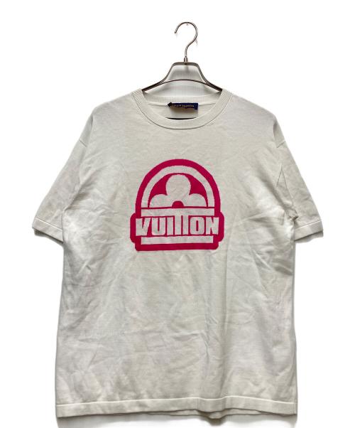 LOUIS VUITTON（ルイ ヴィトン）LOUIS VUITTON (ルイ ヴィトン) 半袖カットソー ホワイト×ピンク サイズ:Lの古着・服飾アイテム