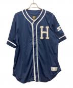 HUF×STARTERハフ×スターター）の古着「ベースボールシャツ」｜ネイビー×ホワイト