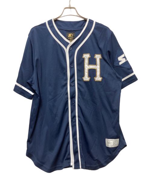 HUF（ハフ）HUF (ハフ) STARTER (スターター) ベースボールシャツ ネイビー×ホワイト サイズ:XLの古着・服飾アイテム
