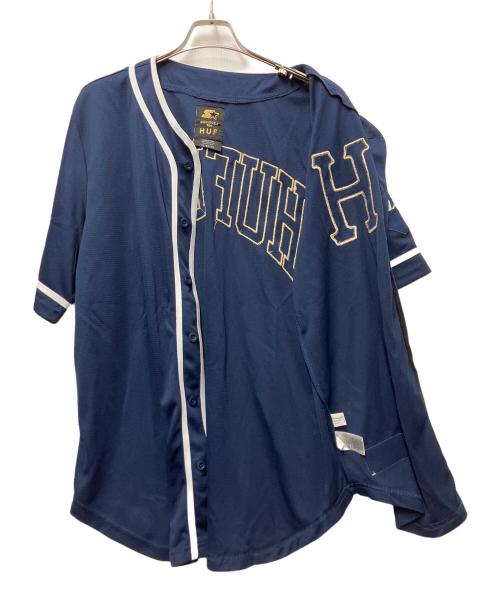 HUF（ハフ）HUF (ハフ) STARTER (スターター) ベースボールシャツ ネイビー×ホワイト サイズ:XLの古着・服飾アイテム