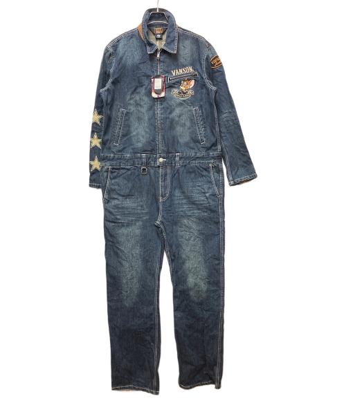 VANSON（バンソン）VANSON (バンソン) TOM&JERRY (トムトジェリー) オールインワン インディゴ×ブラウン サイズ:XXLの古着・服飾アイテム