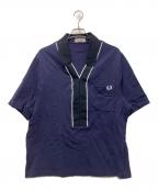 FRED PERRY×Casely-Hayfordフレッドペリー×ケイスリーヘイフォード）の古着「Overhead Pique Shirt」｜ネイビー×ホワイト