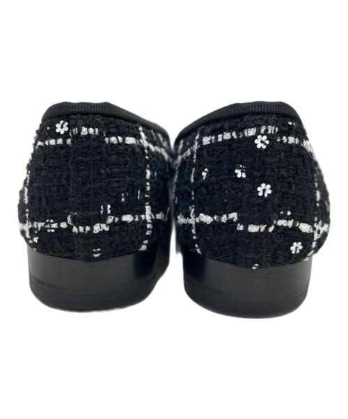 CHANEL（シャネル）CHANEL (シャネル) ココマーク リボン付きツイードパンプス ブラック サイズ:37Cの古着・服飾アイテム