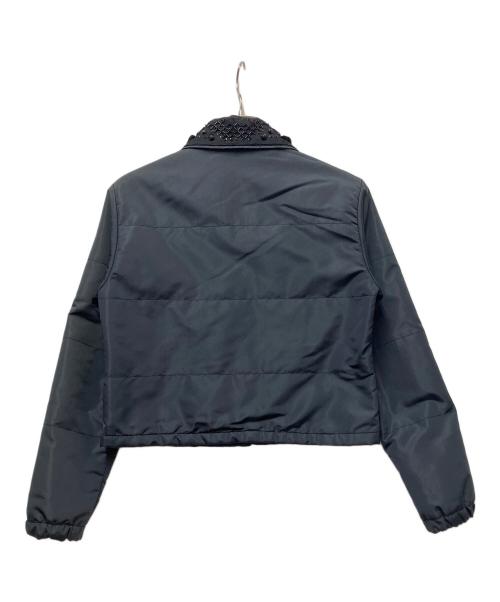 PRADA（プラダ）PRADA (プラダ) ビーズ装飾付ナイロンジャケット ブラック サイズ:42の古着・服飾アイテム