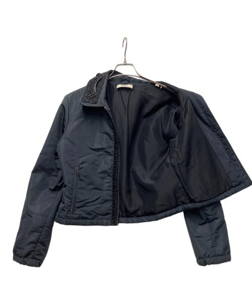 PRADA（プラダ）PRADA (プラダ) ビーズ装飾付ナイロンジャケット ブラック サイズ:42の古着・服飾アイテム