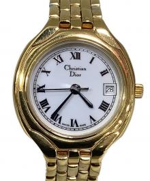 Christian Dior（クリスチャン ディオール）の古着「三針クォーツ腕時計」｜ホワイト